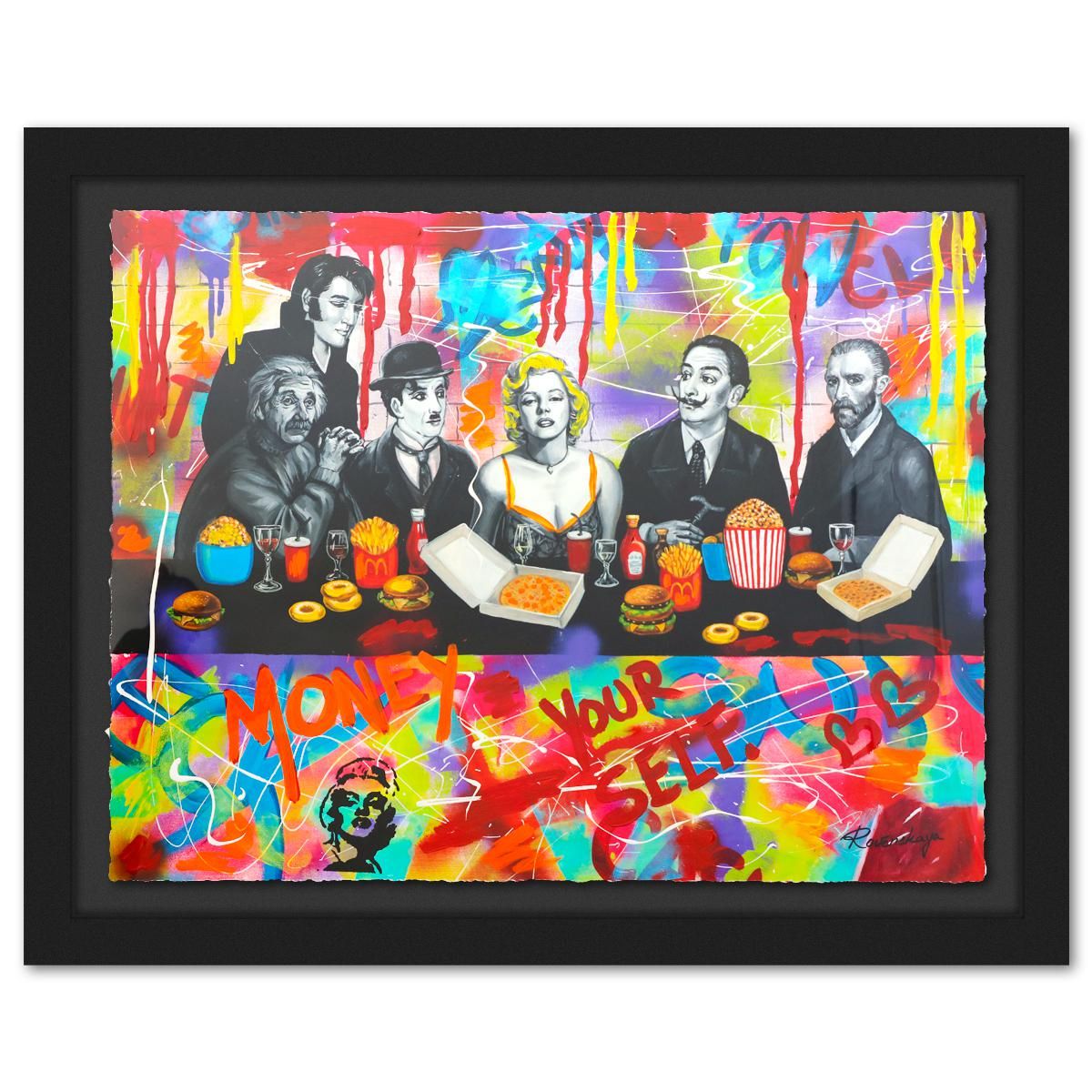 Nastya Rovenskaya- Original Mixed Media on Deckle Edge Paper "The Last ICONIC Meal"