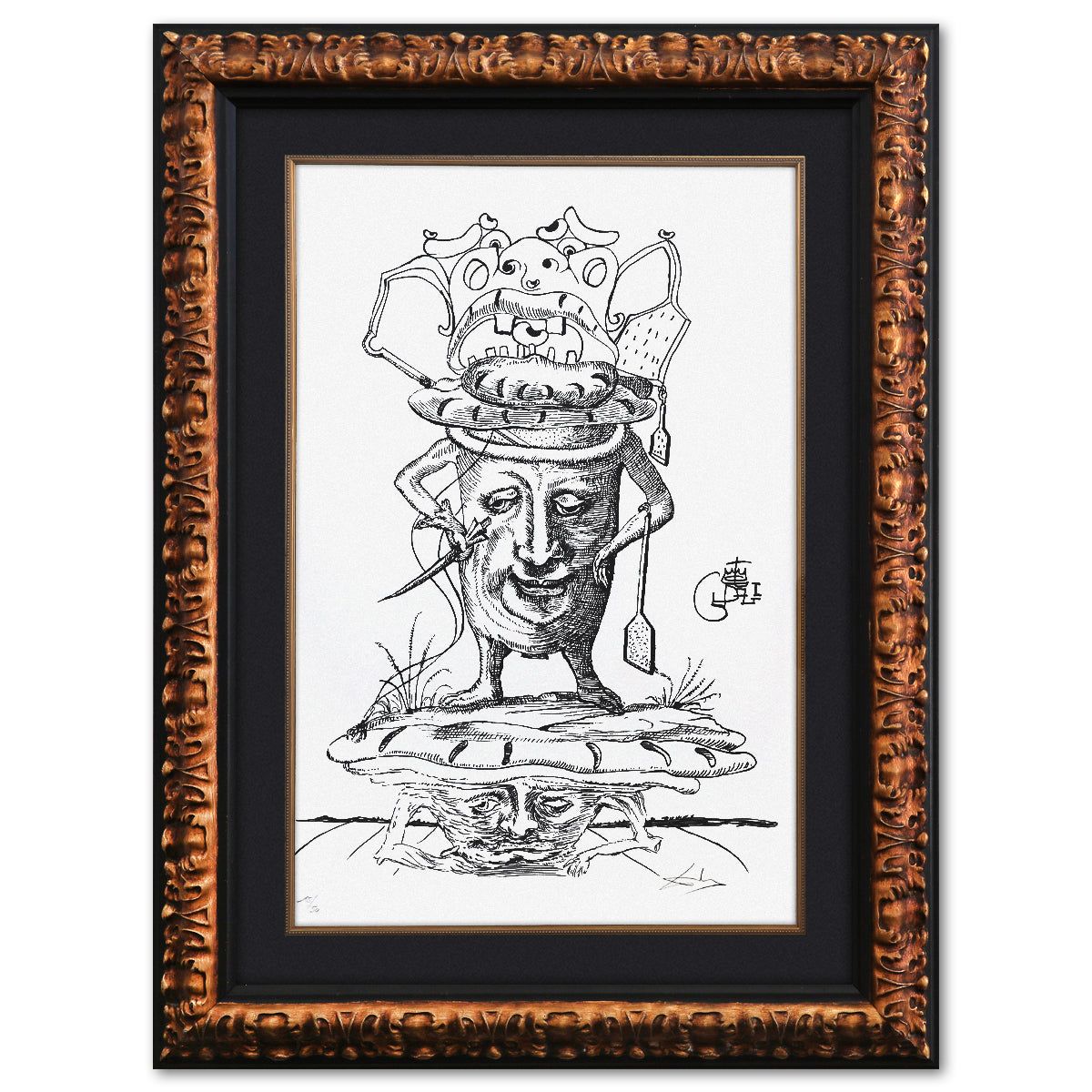 Salvador Dali- Original Lithograph from Gouache and Collage "Les Songes Drolatiques de Pantagruel"
