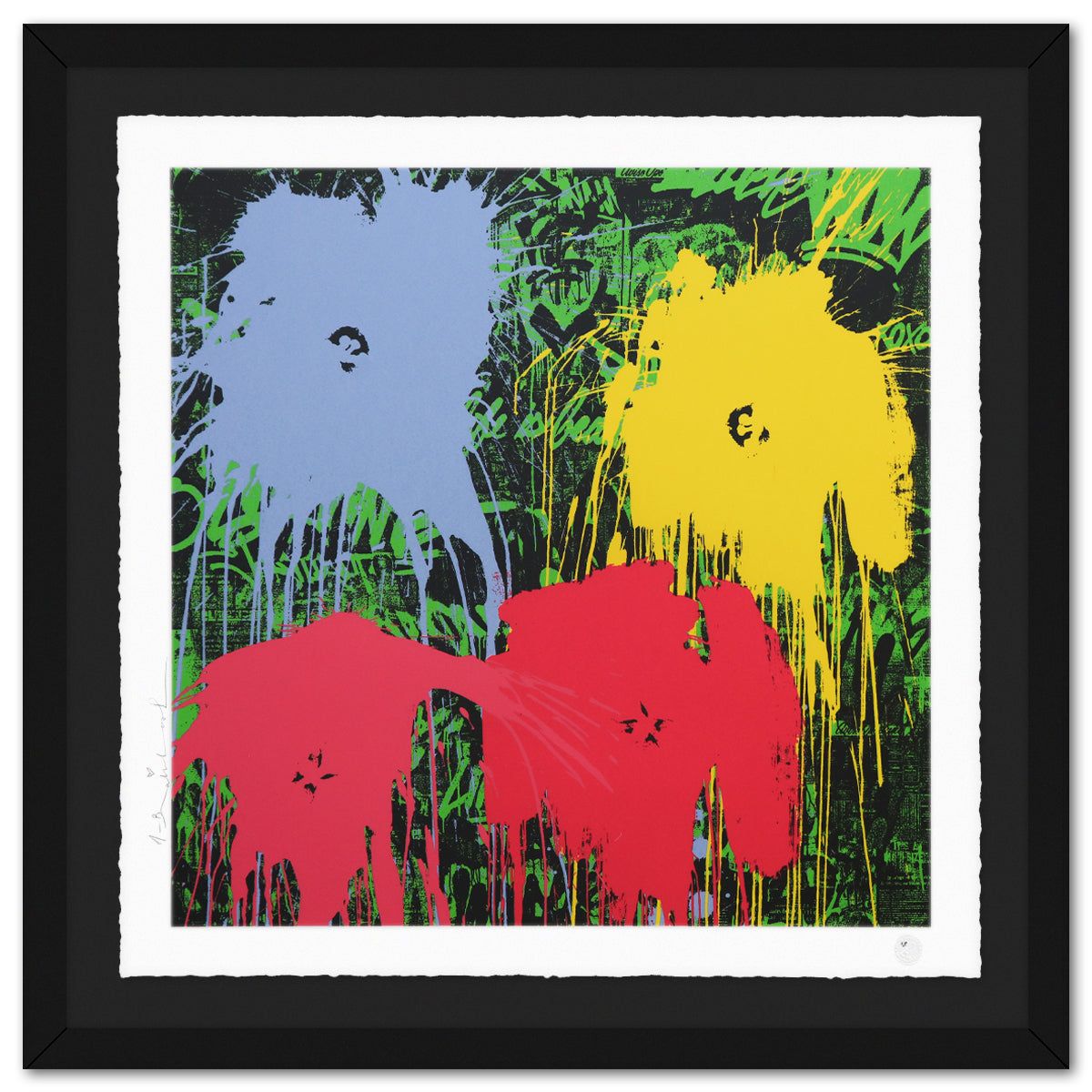 Mr Brainwash- Silkcreen on Paper "Flowarh$ - II (D), 2021"