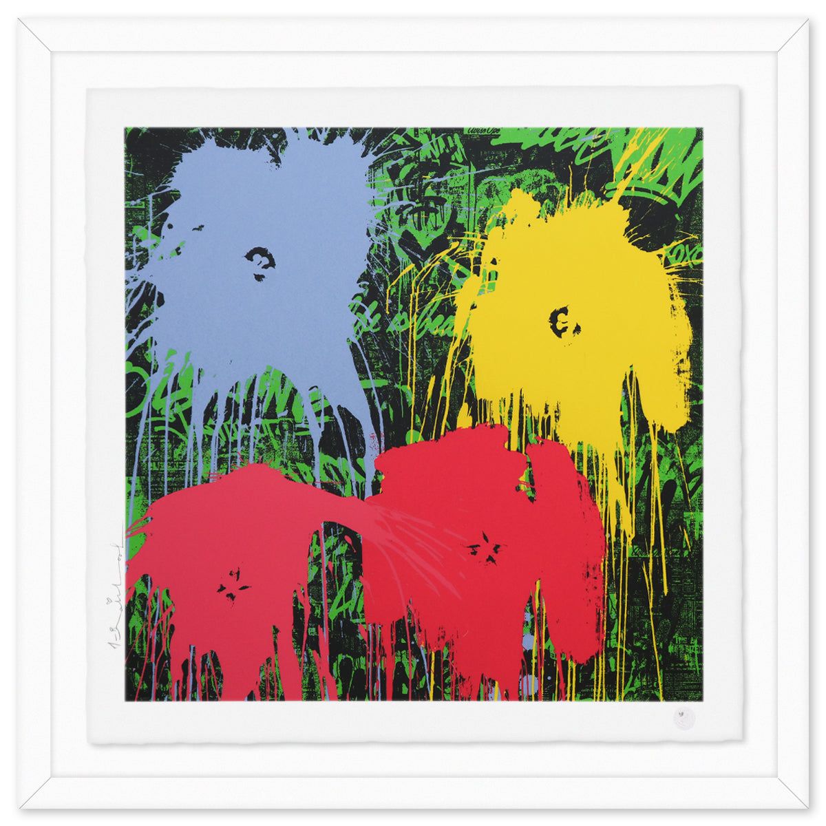 Mr Brainwash- Silkcreen on Paper "Flowarh$ - II (D), 2021"