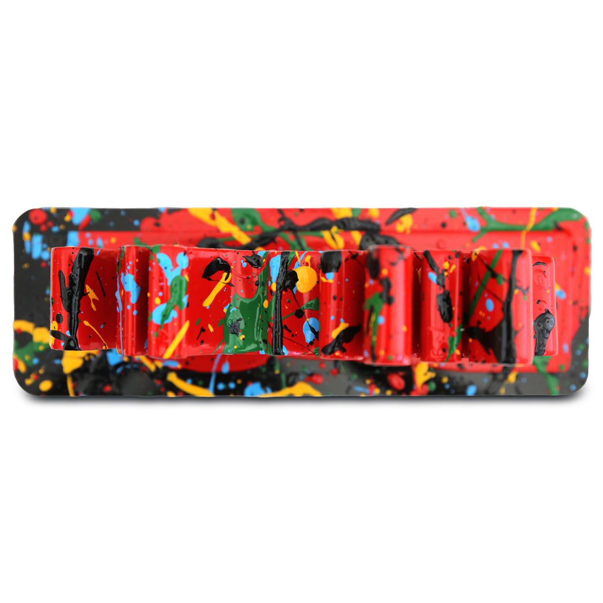 Mr Brainwash- Acrylic Dipped and Splashed Cast Resin Sculpture in Plexiglass Enclosure "Life Is Beautiful - Dipped Red Splash, 2020"