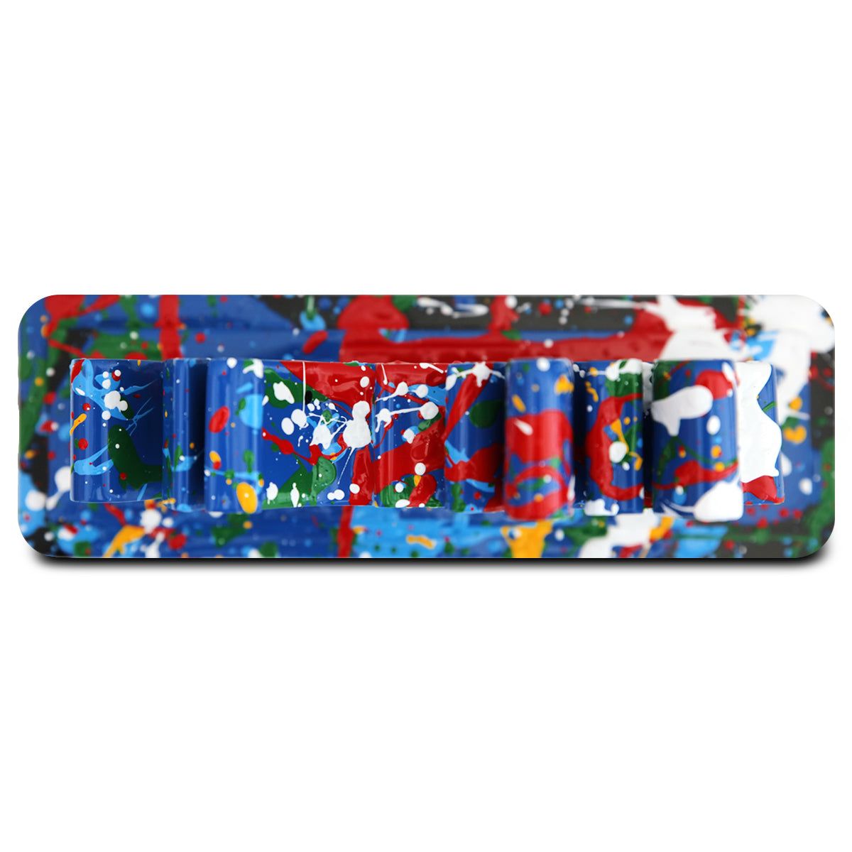 Mr Brainwash- Acrylic Dipped and Splashed Cast Resin Sculpture in Plexiglass Enclosure "Life Is Beautiful - Dipped Dark Blue Splash, 2020"