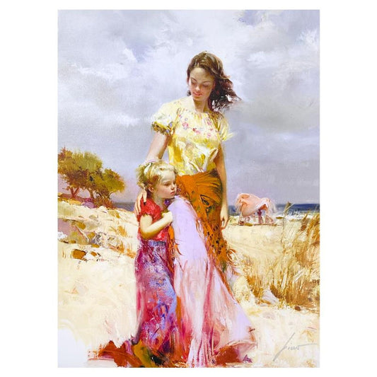 Pino (1939-2010) "Family Retreat" Limited Edition on Canvas, Numbered and Hand Signed with Certificate of Authenticity.