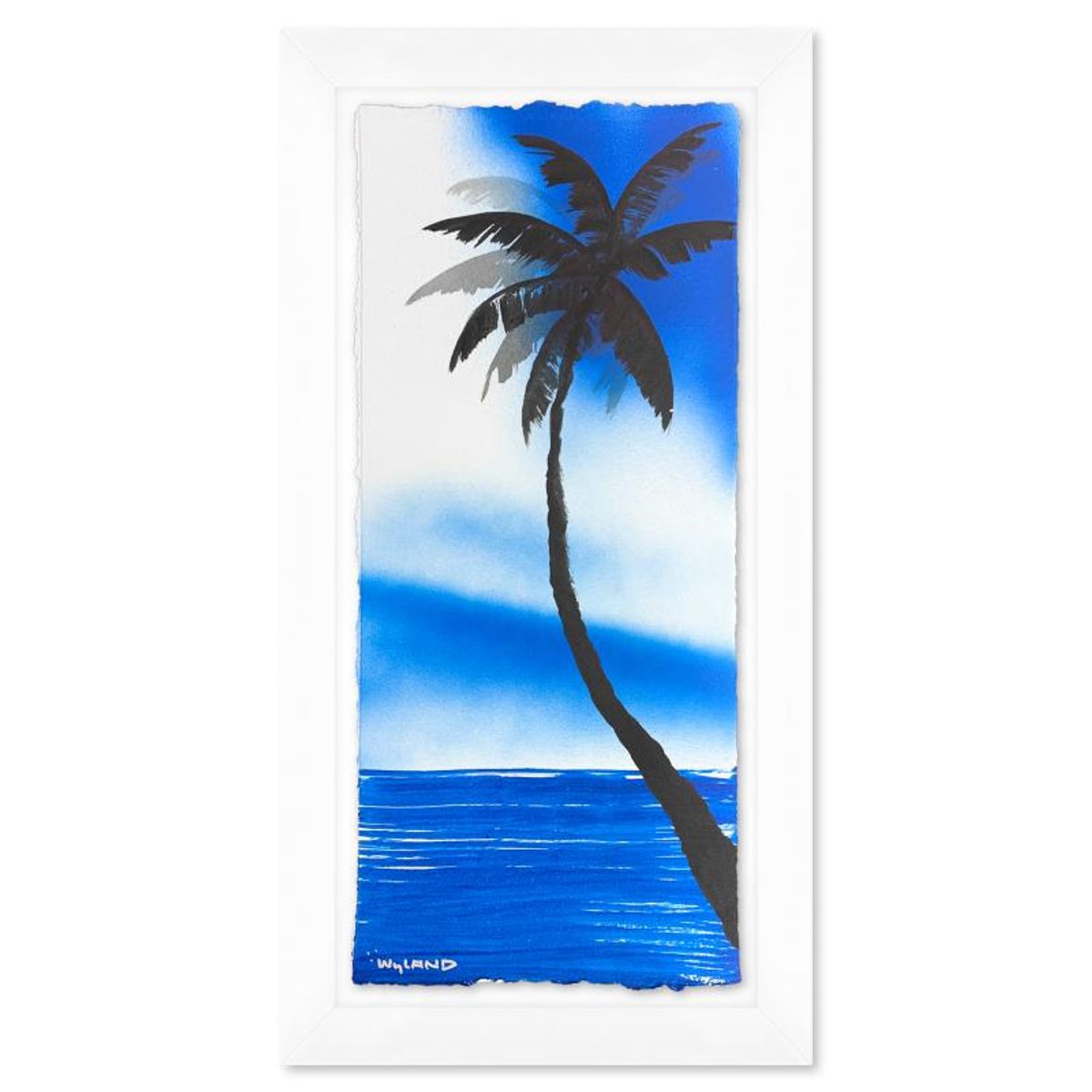 Wyland- Original Watercolor Painting on Deckle Edge Paper "Palm Trees"