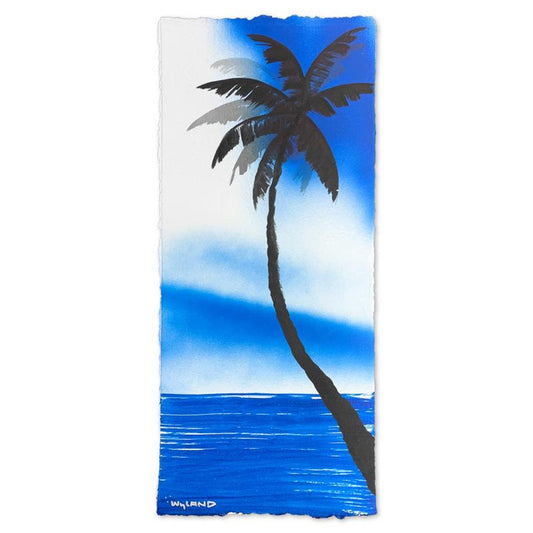 Wyland- Original Watercolor Painting on Deckle Edge Paper "Palm Trees"