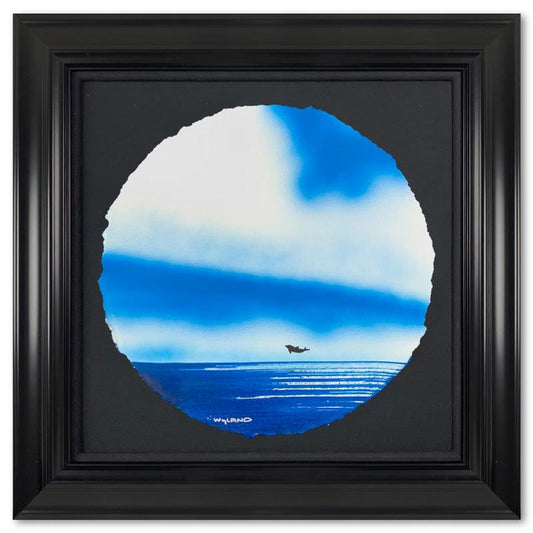Wyland- Original Watercolor Painting on Deckle Edge Paper "Dolphins"
