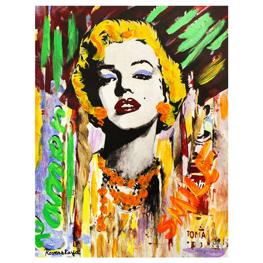 Nastya Rovenskaya- Original Mixed Media on Canvas "Marilyn Monroe II"