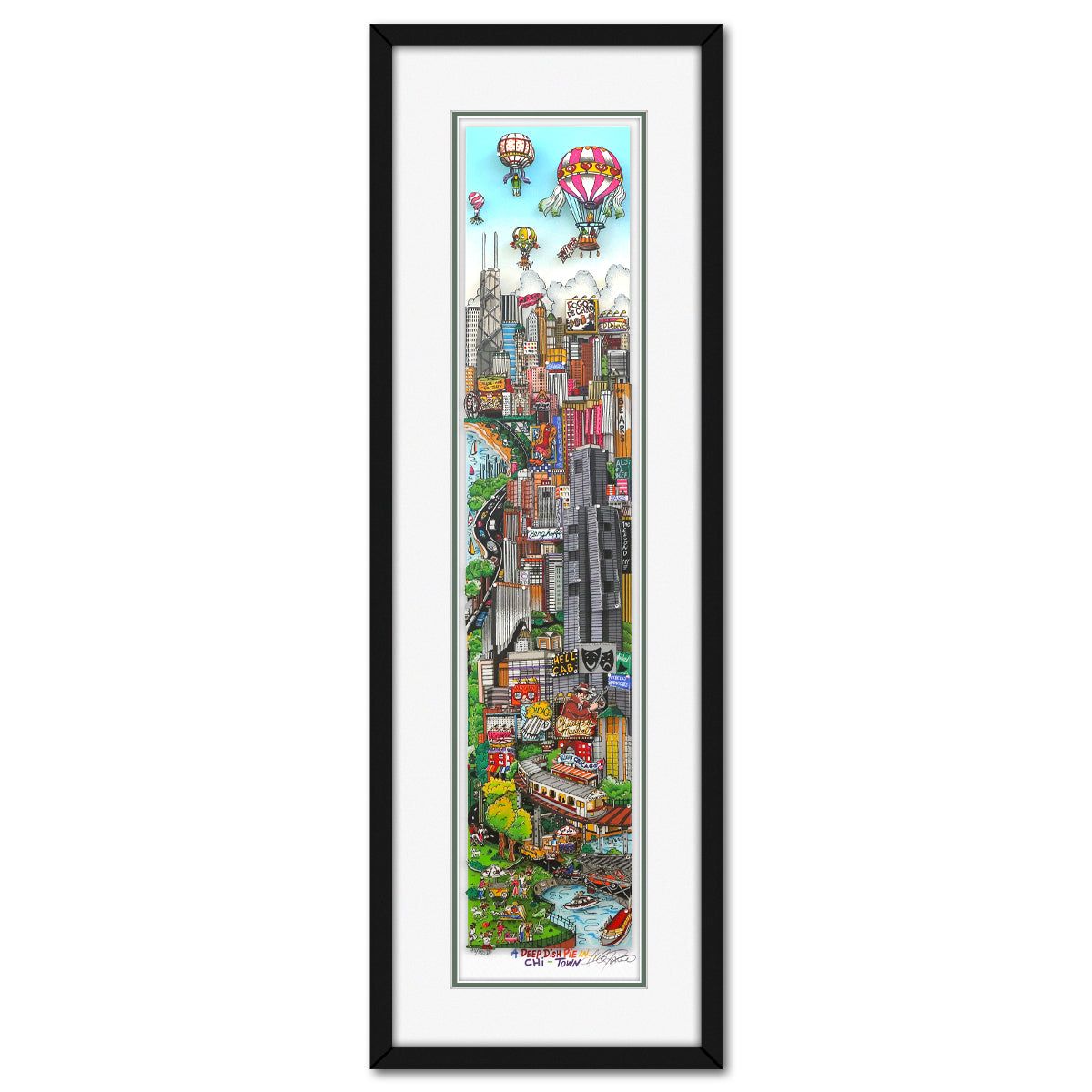 Charles Fazzino- 3D Construction Silkscreen Serigraph "A Deep Dish Pie in Chi Town"
