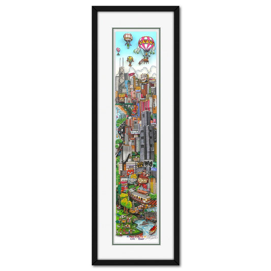 Charles Fazzino- 3D Construction Silkscreen Serigraph "A Deep Dish Pie in Chi Town"