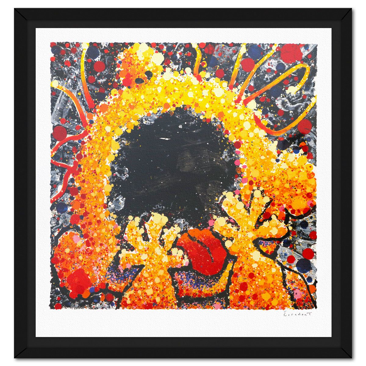 Tom Everhart- Hand Pulled Original Lithograph "Black Velvet Scream"