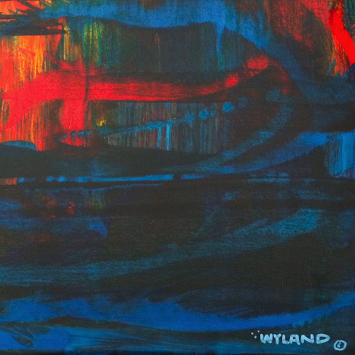 Wyland- Original Watercolor Painting on Deckle Edge Paper "Abstract"