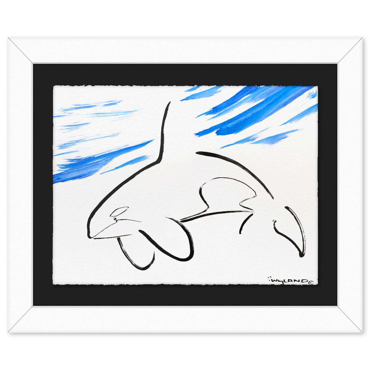 Wyland- Original Sumi Ink Painting "Orca"
