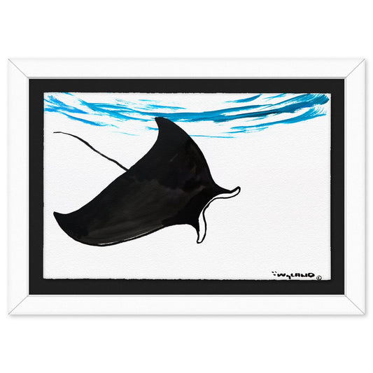 Wyland- Original Sumi Ink Painting "Manta Ray"