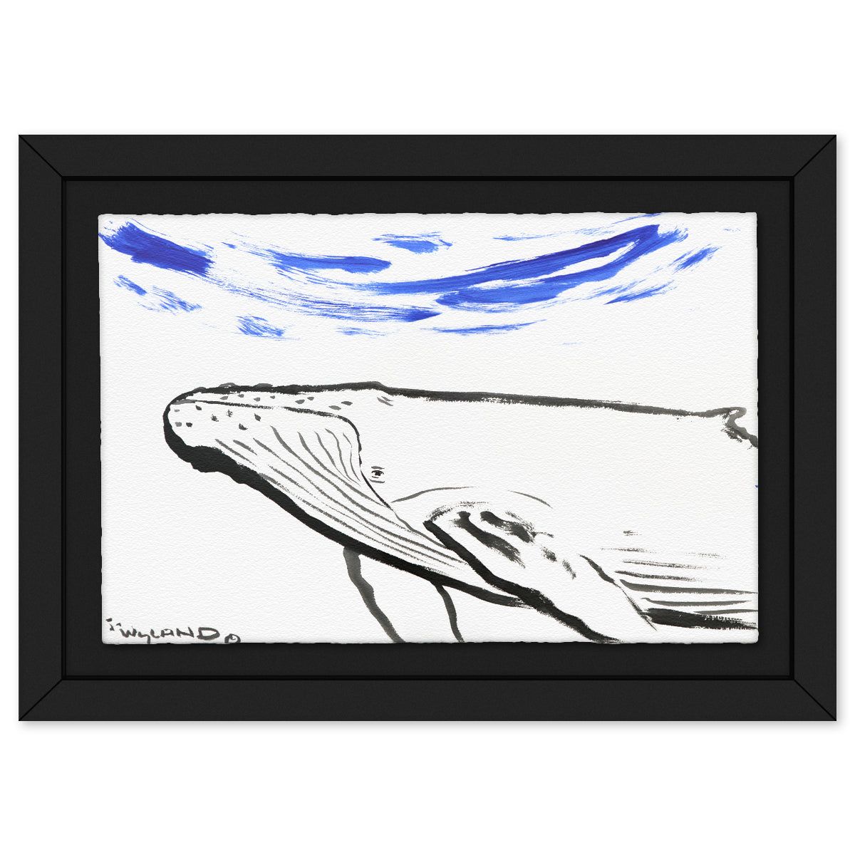 Wyland- Original Sumi Ink Painting "Humpback"