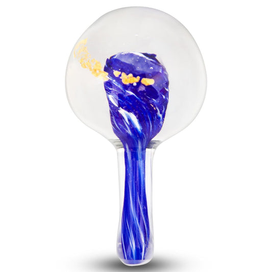 Jean-Claude Novaro- Handmade Glass "Large 3-Layer Gold, Blue & Red"