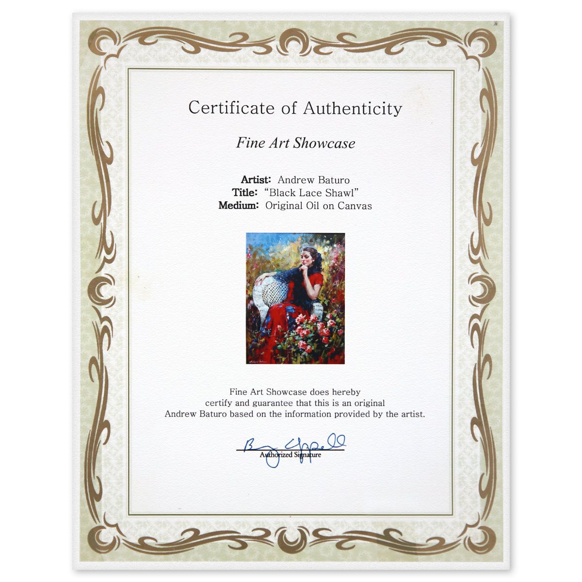 Andres Baturo- Original Oil on Canvas "Black Lace Shawl"