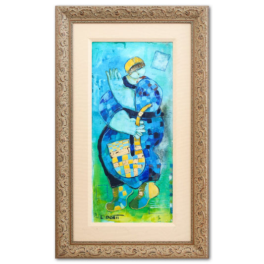 Dorit Levy- Original Mixed Media on Paper "Saxophonist"