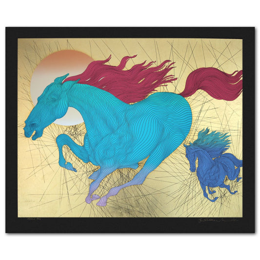 Guillaume Azoulay- Gold Leaf Serigraph "Equus"