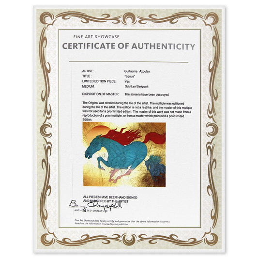 Guillaume Azoulay- Gold Leaf Serigraph "Equus"