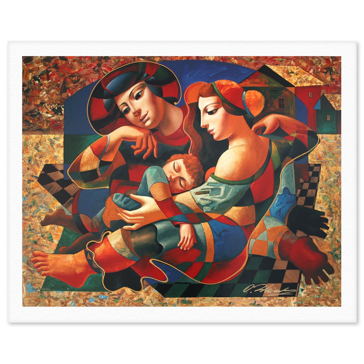Oleg Zhivetin- Silkscreen "Resting Family"