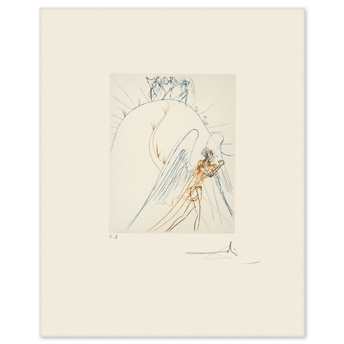 Salvador Dali- Etching "The Flight of Satan"