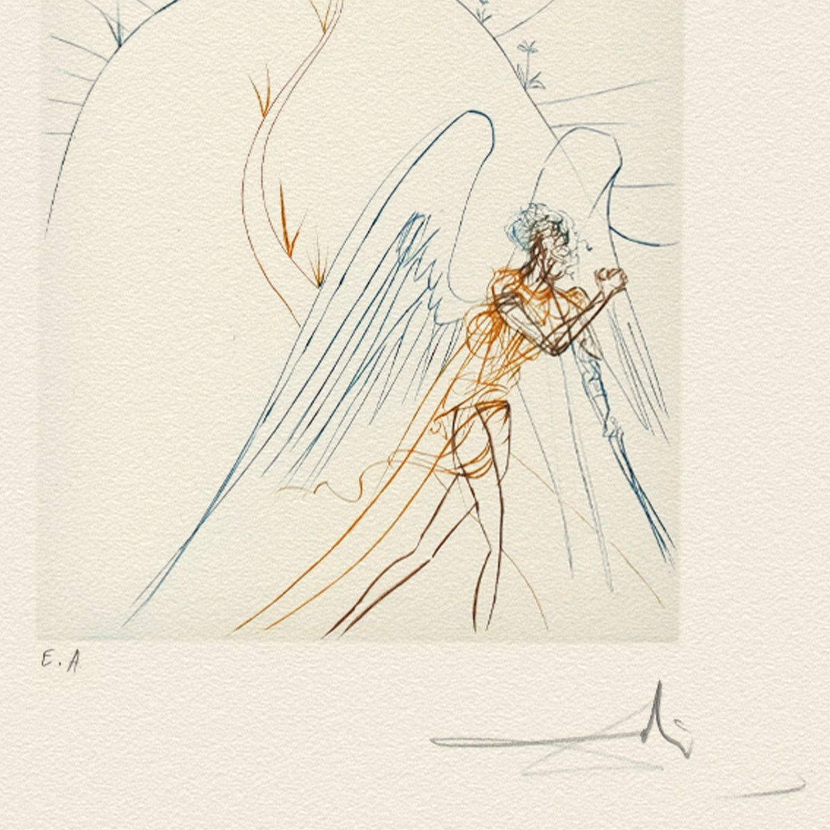 Salvador Dali- Etching "The Flight of Satan"