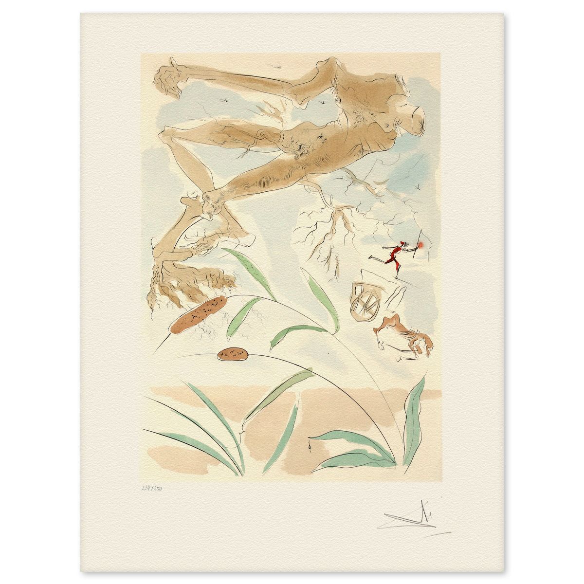 Salvador Dali- Etching "The Oak and the Reed"