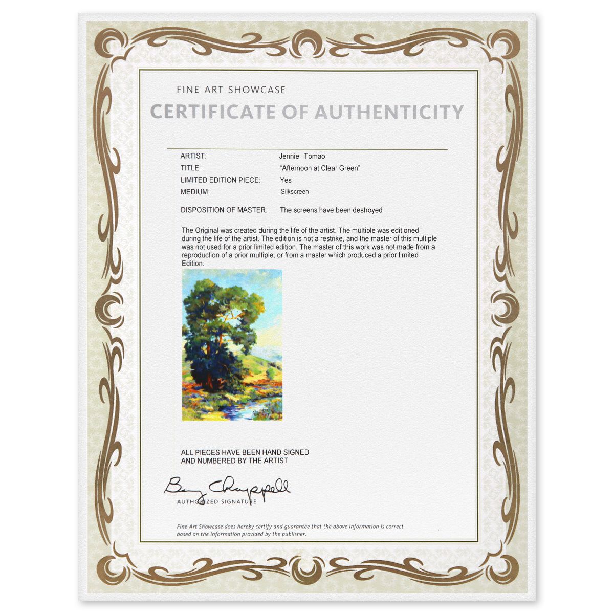 Jennie Tomao- Silkscreen "Afternoon at Clear Green"