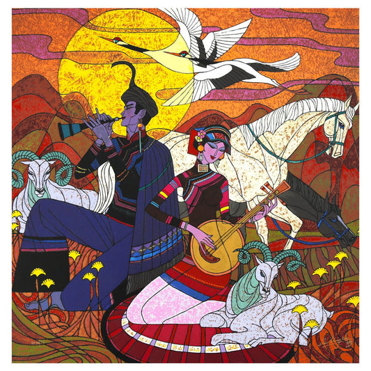 Zu Ming Ho- Silkscreen "In the Year of the Ram"