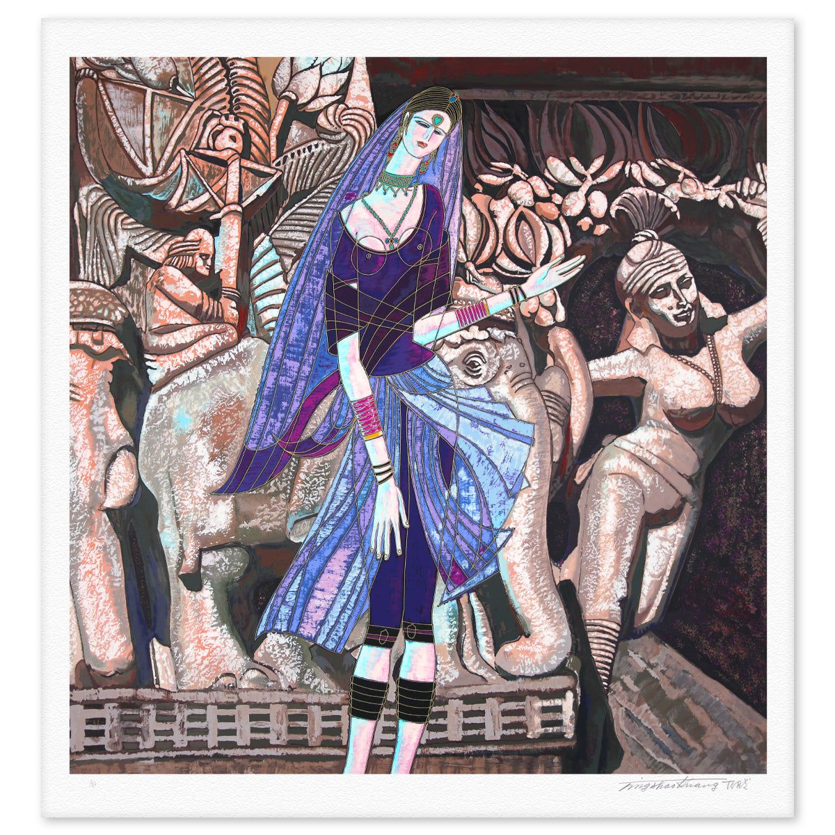 Ting Kuang- Silkscreen "Golden Age of India"