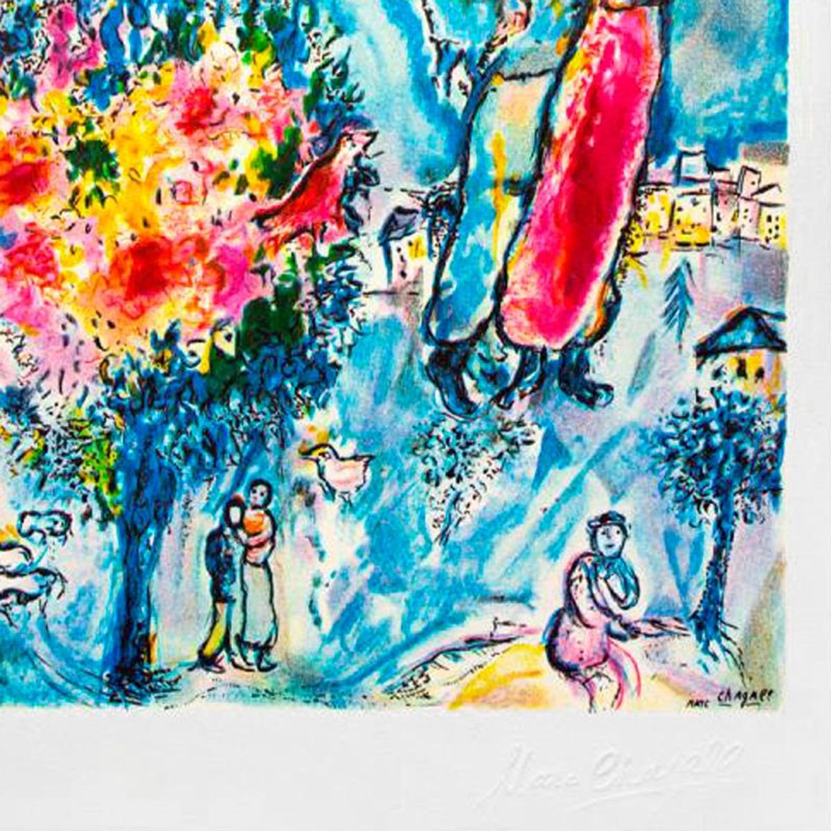 Marc Chagall (1887-1985), "Entre L'hiver Et Le Printemps" Framed Limited Edition Lithograph with Letter of Authenticity.