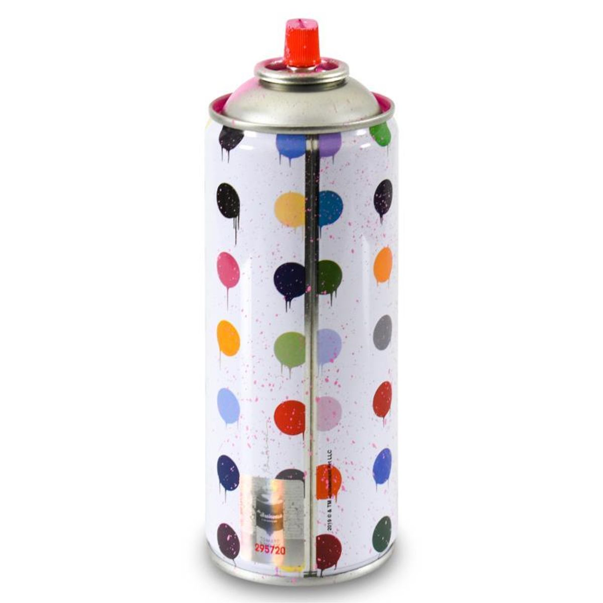 Mr. Brainwash, "Hirst Dots (Pink)" Limited Edition Hand Painted Spray Can with Plate Signature.