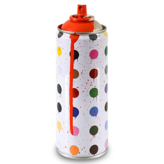 Mr. Brainwash, "Hirst Dots (Red)" Limited Edition Hand Painted Spray Can with Plate Signature.