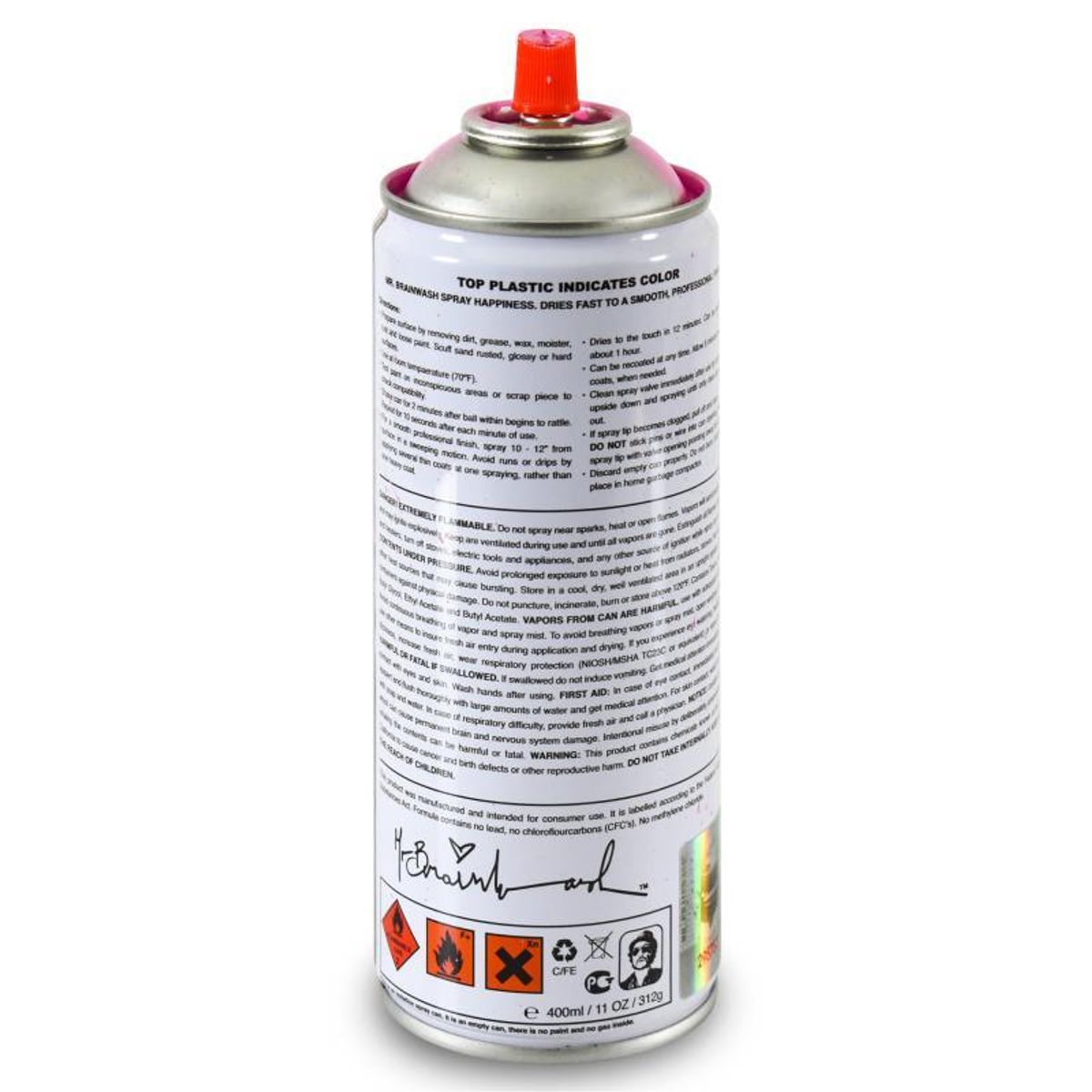Mr. Brainwash, "Mona Lisa (Pink)" Limited Edition Hand Painted Spray Can with Plate Signature.