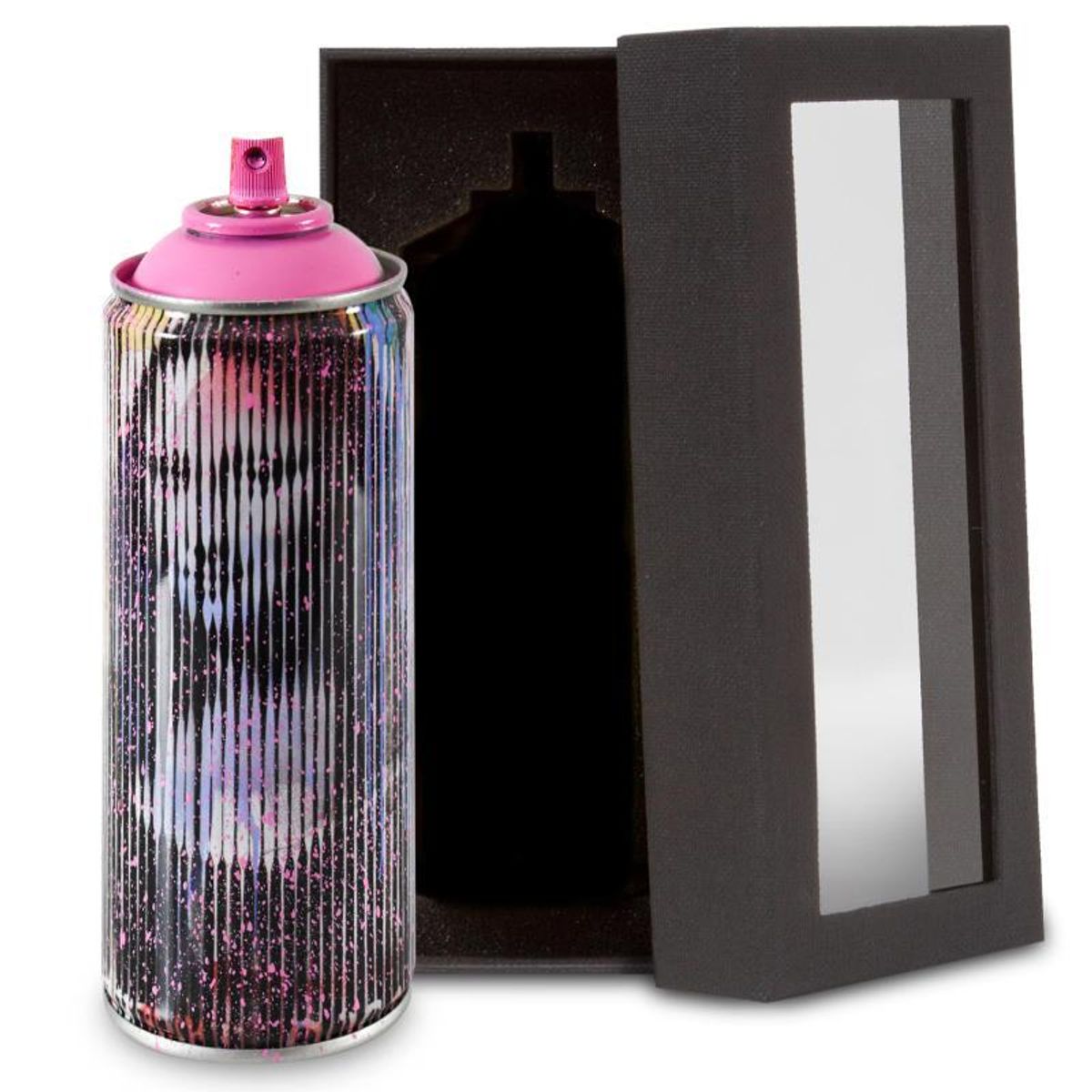 Mr. Brainwash, "Mona Lisa (Pink)" Limited Edition Hand Painted Spray Can with Plate Signature.