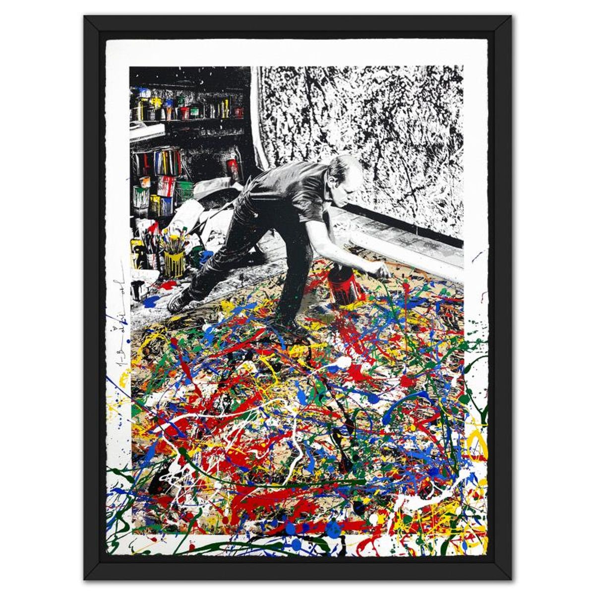 Mr. Brainwash, "Freedom Art" Framed Hand embellished Limited Edition Silk Screen, Hand Signed with Certificate of Authenticity.
