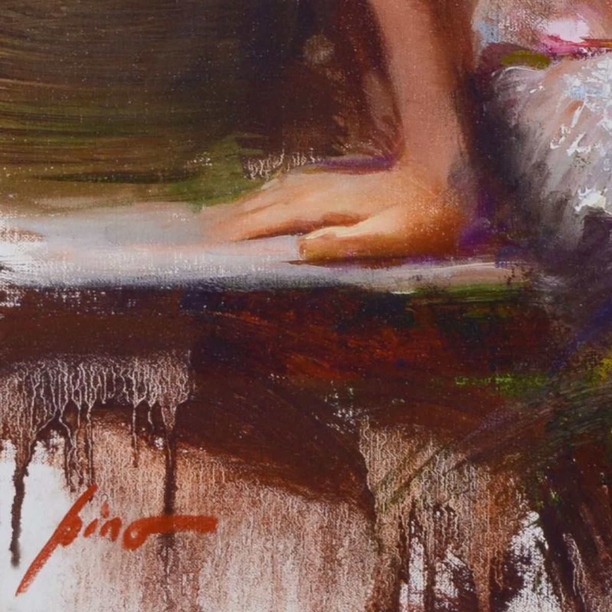 Pino (1939-2010), "Sweet Scent" Limited Edition Hand Embellished Giclee on Canvas. Numbered and Hand Signed with Certificate of Authenticity.