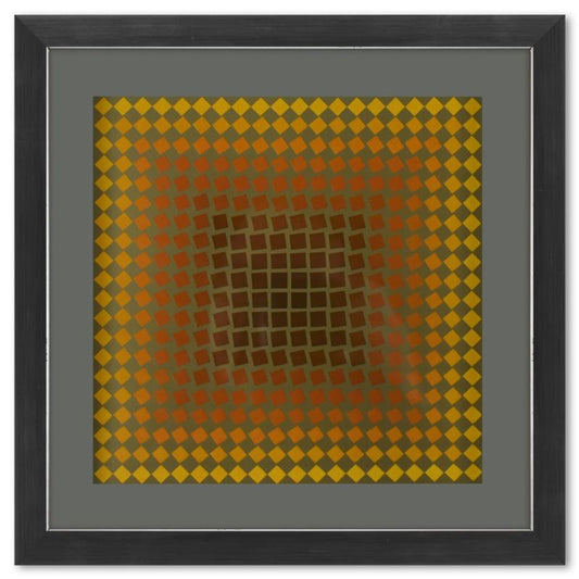 Victor Vasarely (1908-1997), "CTA - 105 de la serie CTA - 102" Framed 1971 Heliogravure Print with Letter of Authenticity