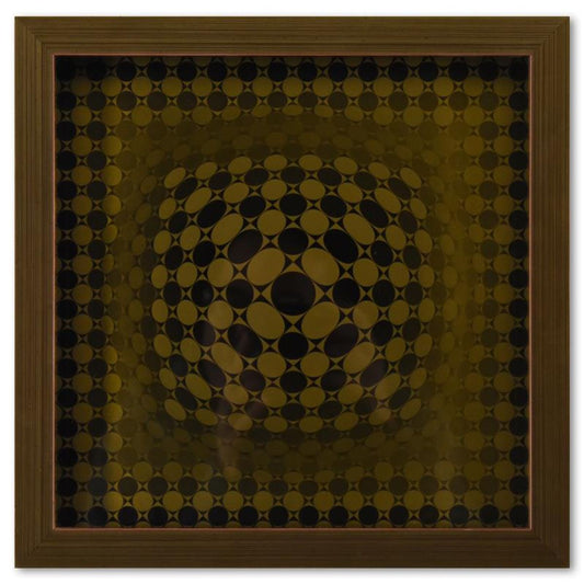 Victor Vasarely (1908-1997), "Vega - JG de la serie Vega" Framed 1971 Heliogravure Print with Letter of Authenticity