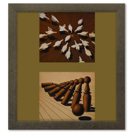 Victor Vasarely (1908-1997), "Etude De Mouvement (Basse - Cour, Quilles) de la serie Graphismes 1" Framed 1977 Heliogravure Print with Letter of Authenticity