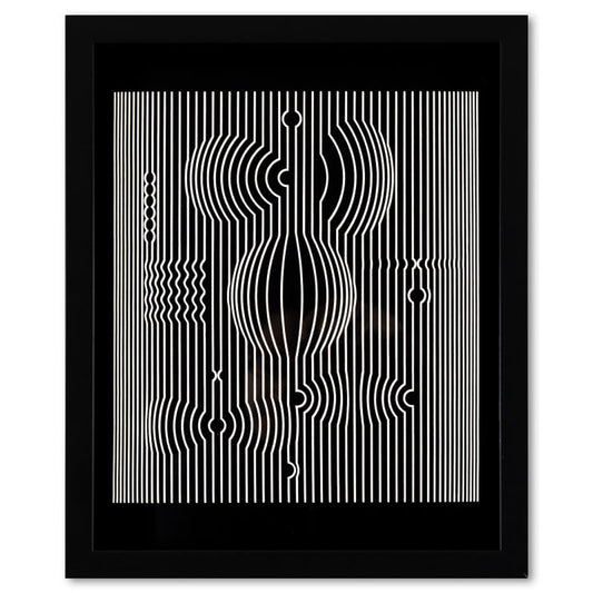 Victor Vasarely (1908-1997), "Manipur de la serie Ondulatoires" Framed 1973 Heliogravure Print with Letter of Authenticity