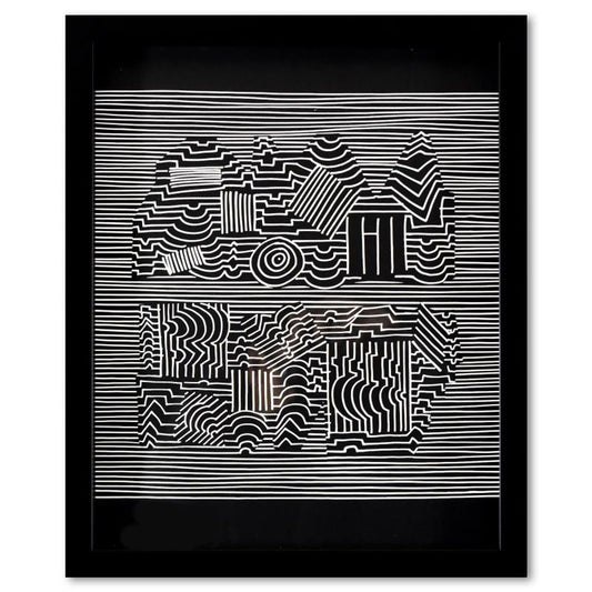 Victor Vasarely (1908-1997), "Naissances - II de la serie Ondulatoires" Framed 1973 Heliogravure Print with Letter of Authenticity