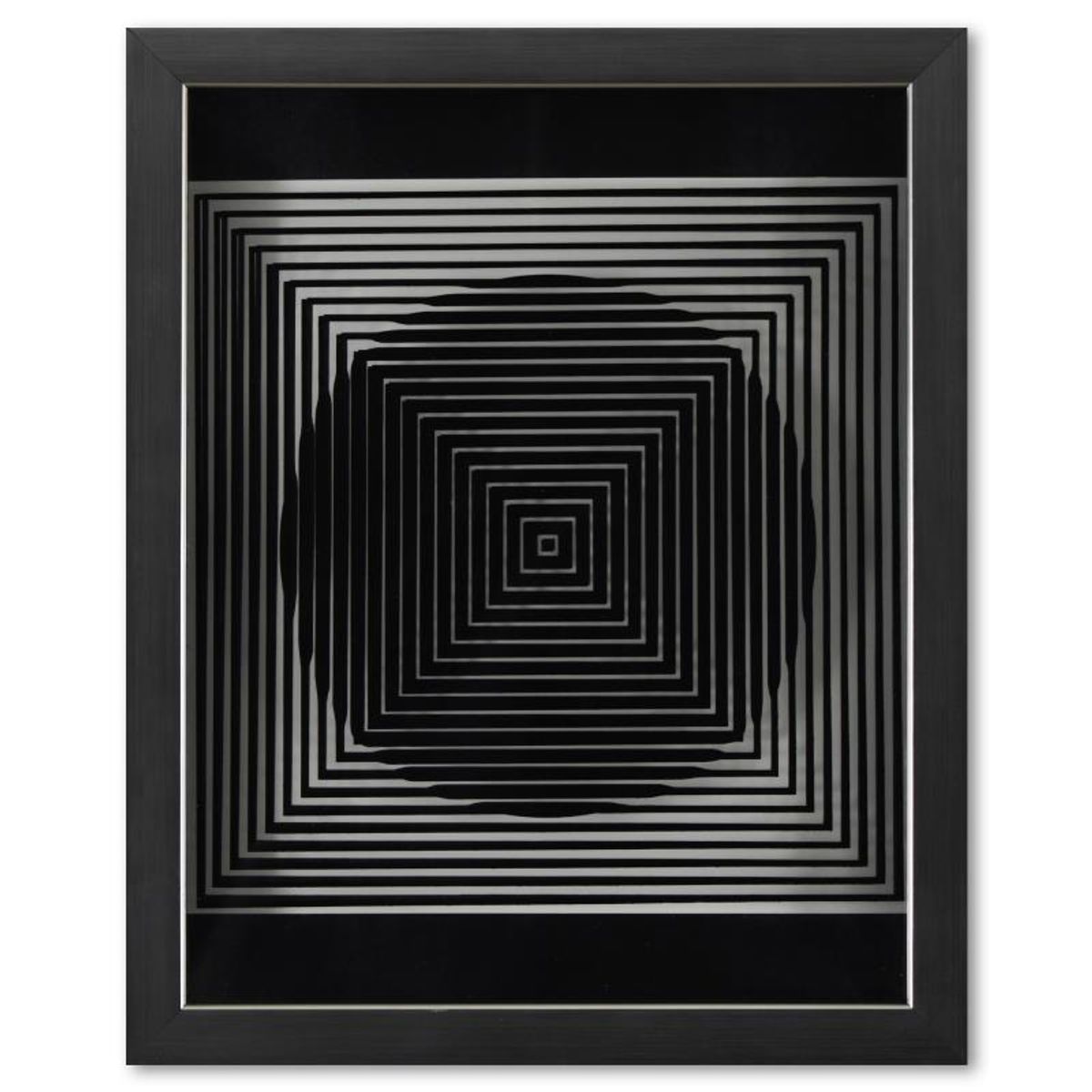 Victor Vasarely (1908-1997), "Trois Dimensions Optique de la serie Cinetiques" Framed 1973 Dimensional Art with Letter of Authenticity