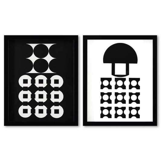 Victor Vasarely (1908-1997), "Mimas et Canopus de la serie Corpusculaires (Diptych)" Framed 1973 Heliogravure Prints with Letter of Authenticity