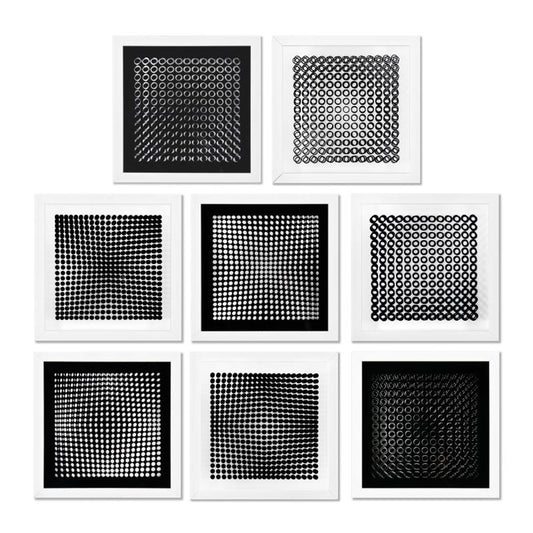 Victor Vasarely (1908-1997), "Trois Dimensions Optique de la serie Cinetiques (Set of 8)" Framed 1973 Dimensional Art with Letter of Authenticity
