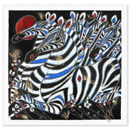Jian Tie Feng- Silkscreen "Imperial Zebras"