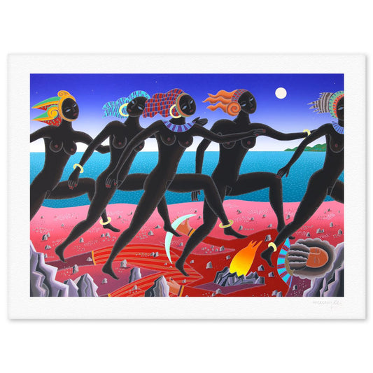 Thomas Mcknight- Serigraph "Running Nubians"
