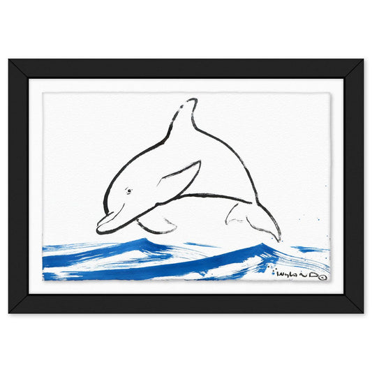 Wyland- Original Sumi Ink Painting "Dolphin"