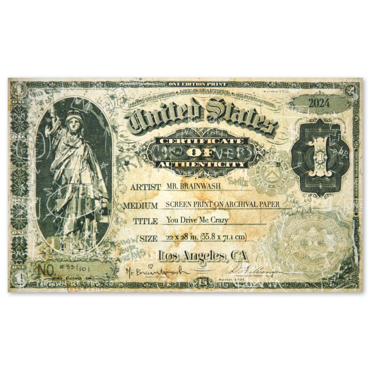 Mr. Brainwash- Silk Screen "You Drive Me Crazy"