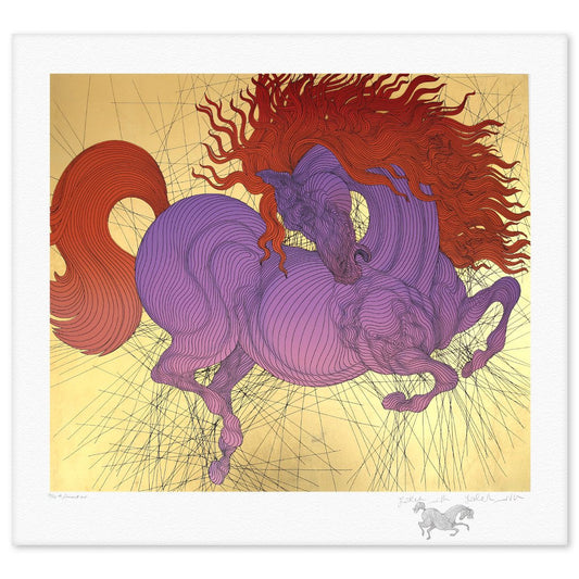 Guillaume Azoulay- Gold Leaf Silkscreen with Remarque "La Jument"